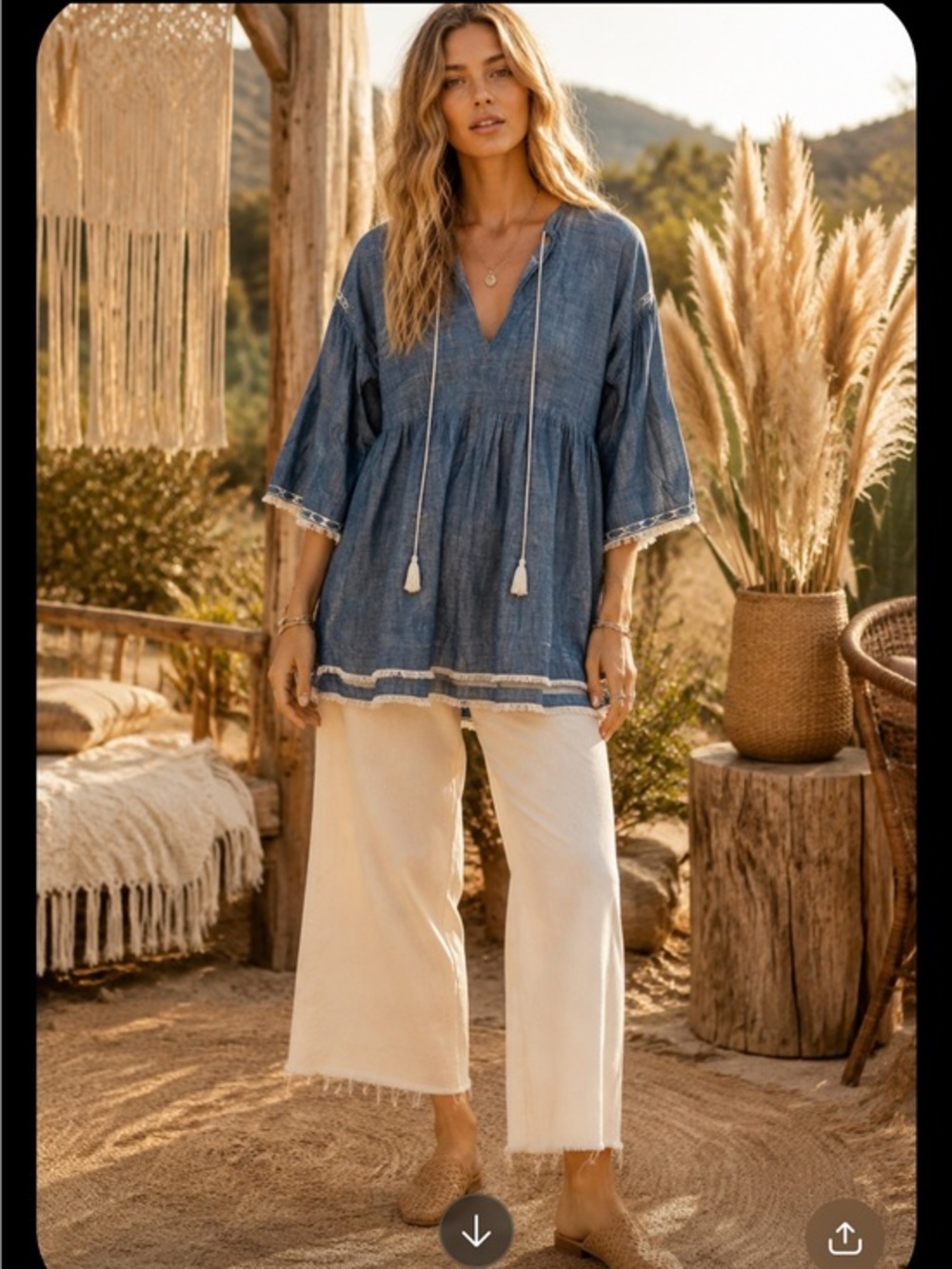 Banjanan boho tassel tunic blouse